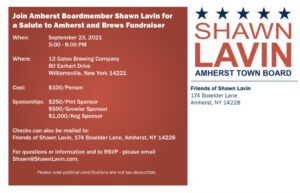 Join Amherst Boardmember Shawn Lavin for a Salute to Amherst and Brews Fundraiser! @ 12 Gates Brewing Company