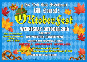 Join Assemblymember Bill Conrad for Oktoberfest! @ DFK Pavillion; Lincoln Park