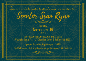 *New Date* Reception in Honor of Senator Sean Ryan @ Waxlight Bar a Vin