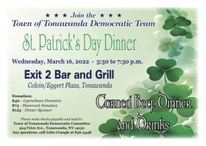 Town of Tonawanda Democratic Team St. Patrick's Day Dinner @ Exit 2 Bar and Grill