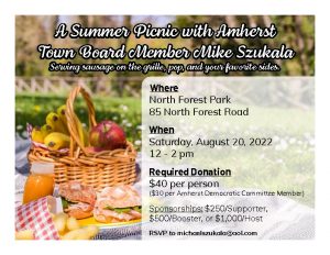 Summer Picnic with Amherst Town Board Member Mike Szukala! @ North Forest Park
