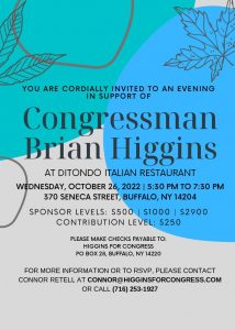 An Evening in Support of Congressman Brian Higgins @ Ditondo
