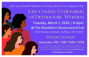 Women's History Month Kickoff with the Erie County Federation of Democratic Women @ The Blackthorn Restaurant & Pub