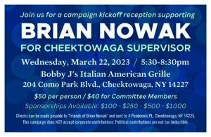 Campaign Kickoff for Brian Nowak @ Bobby J ' s Italian American Grille