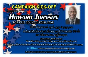 Campaign kick-off for Howard Johnson for Erie County Legislator  @ Adam Mickiewicz Library and Dramatic Circle