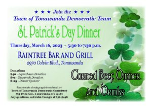 Town of Tonawanda St.Patricks Day Dinner @ RainTree Bar and Grill