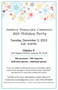 Amherst Democratic Committee 2023 Holiday Party @ Classics V
