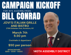 Campaign Kickoff for NYS Assemblyman Bill Conrad @ Jovi's Italian Grille and Bistro