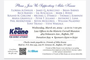 Please Join Us Supporting Mike Keane @ aw Offices in the Historic Cornell Mansion